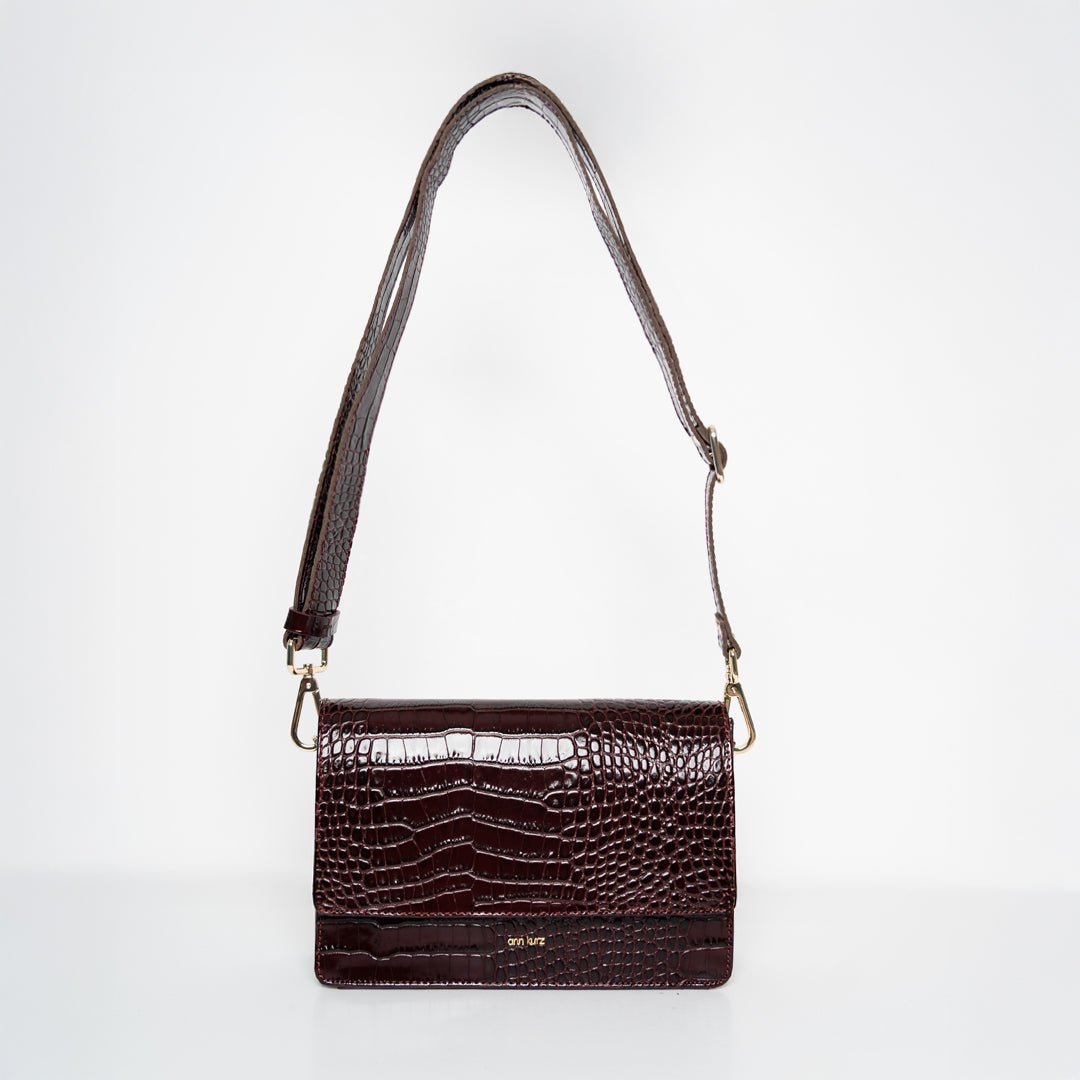 Perfect Square - Croco Print Bordeaux - ann kurz