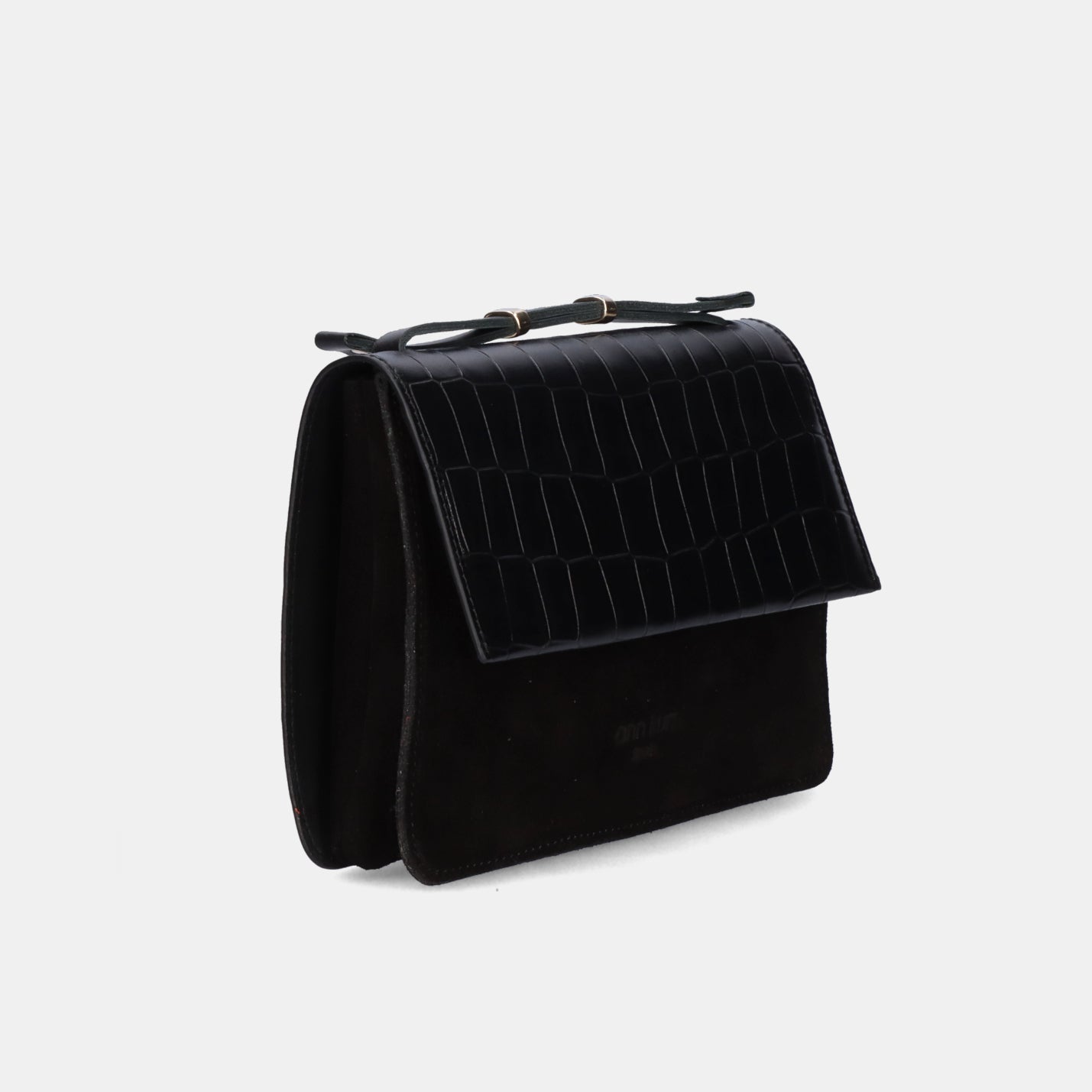 Phone Bag Medium - Croco Print Black - ann kurz