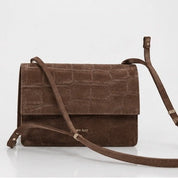 Phone Bag Medium - Croco Suede Mocha - ann kurz