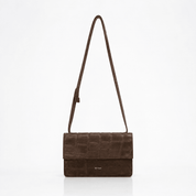 Phone Bag Medium - Croco Suede Mocha - ann kurz
