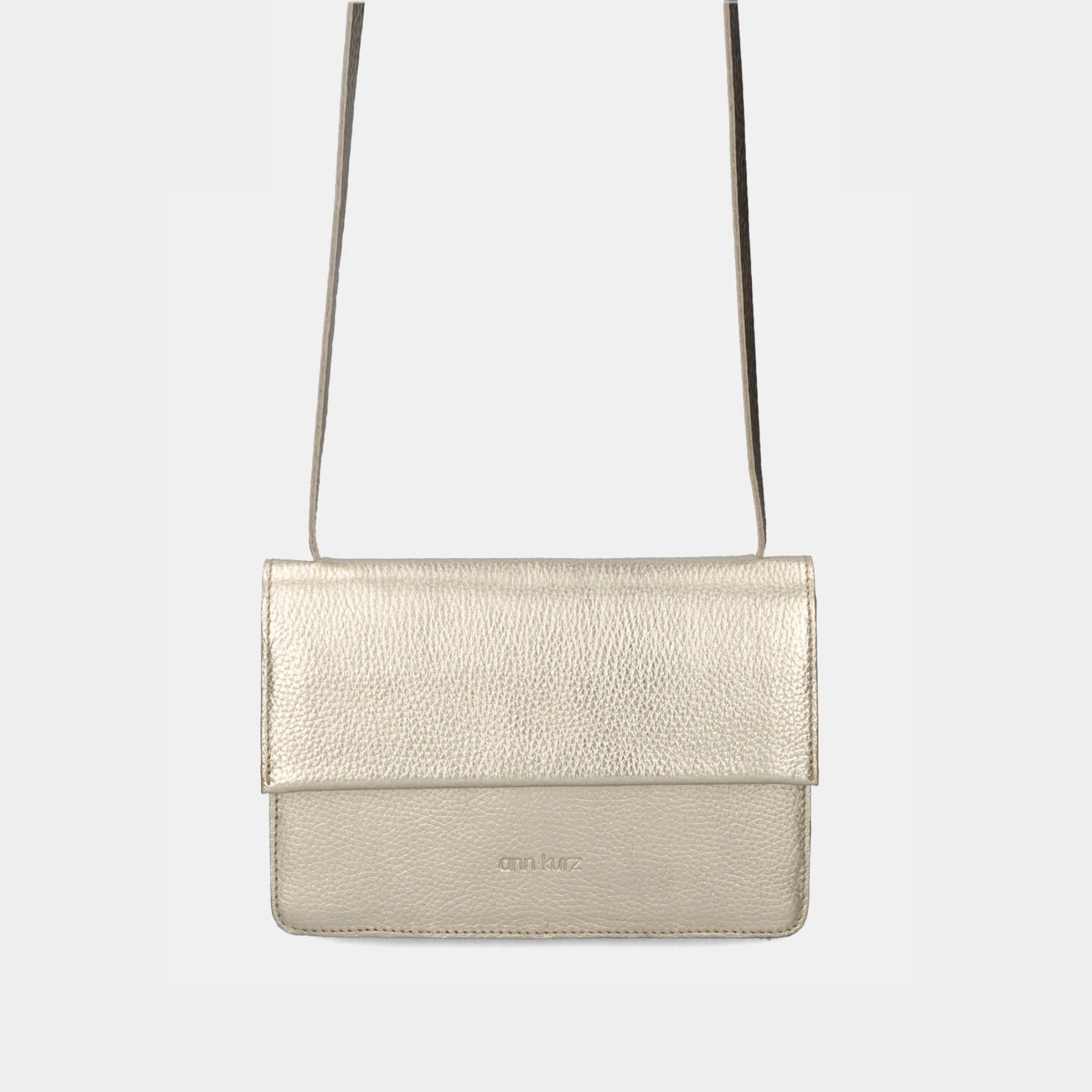 Phone Bag Medium - Metallic Champagne - ann kurz