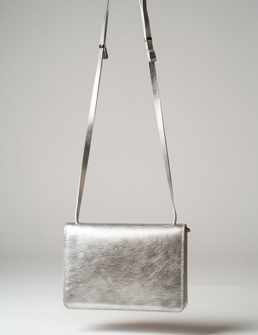Phone Bag Medium - Metallic Platin - ann kurz