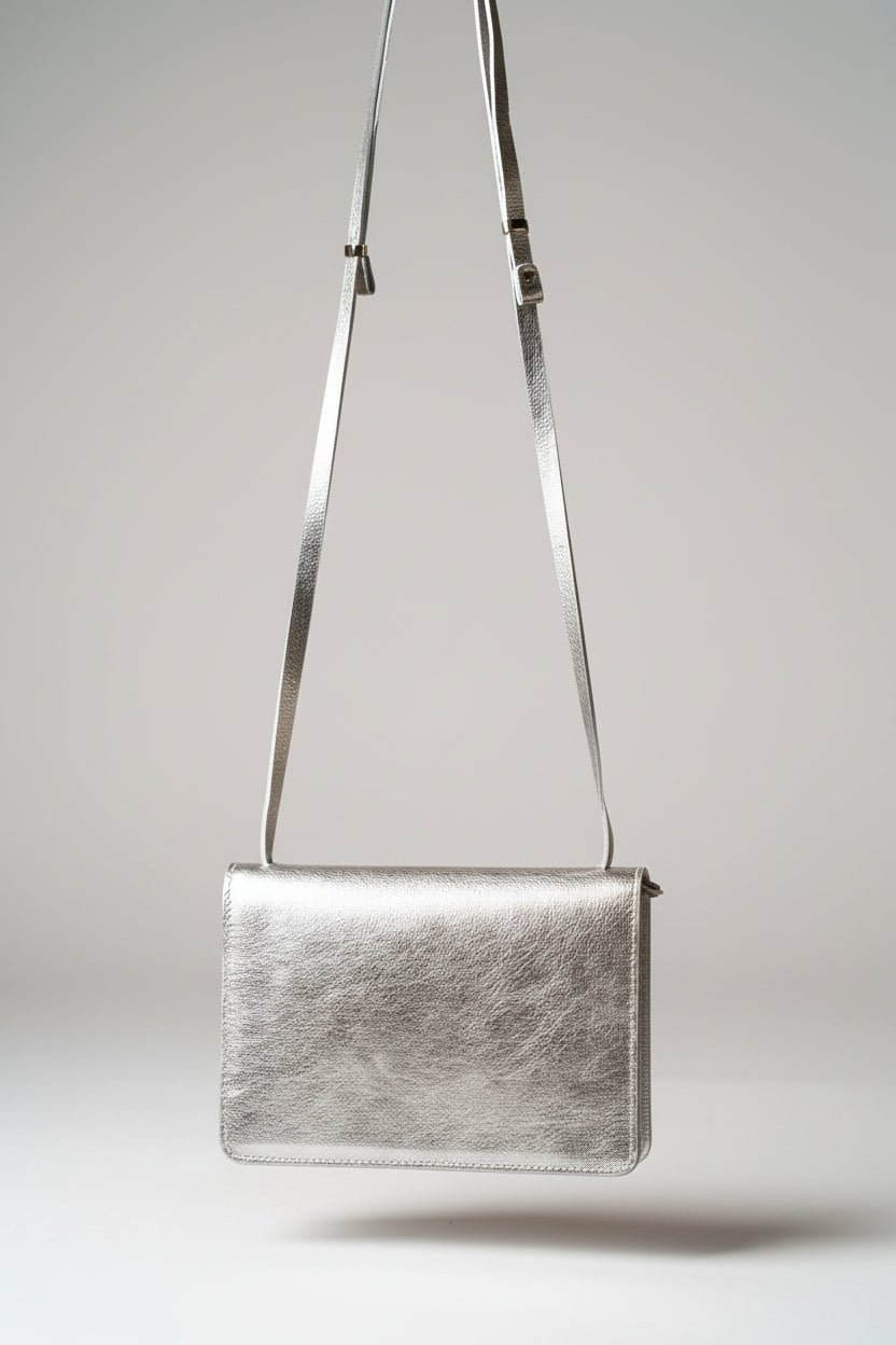 Phone Bag Medium - Metallic Platin - ann kurz