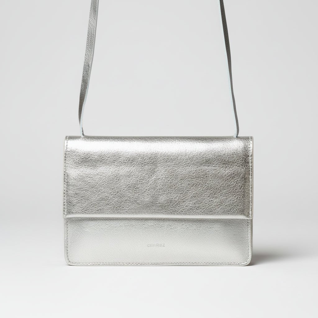 Phone Bag Medium - Metallic Platin - ann kurz