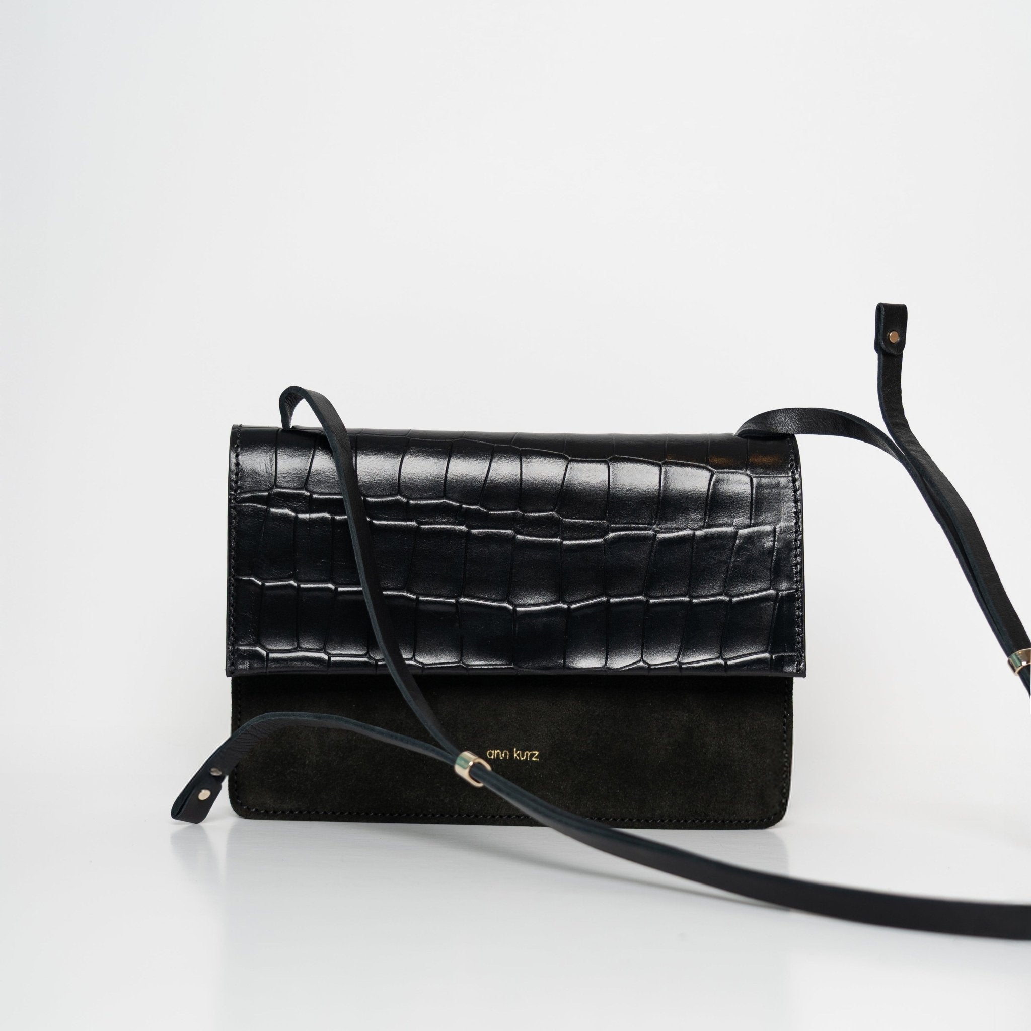 Phone Bag Medium - Mix Croco Black - ann kurz