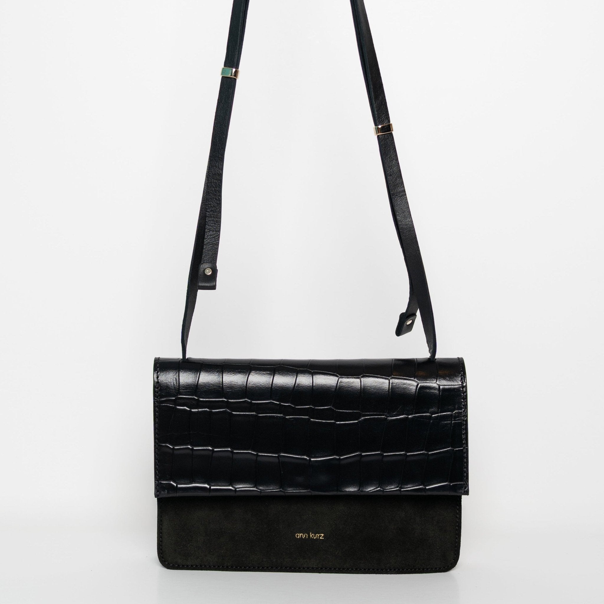Phone Bag Medium - Mix Croco Black - ann kurz