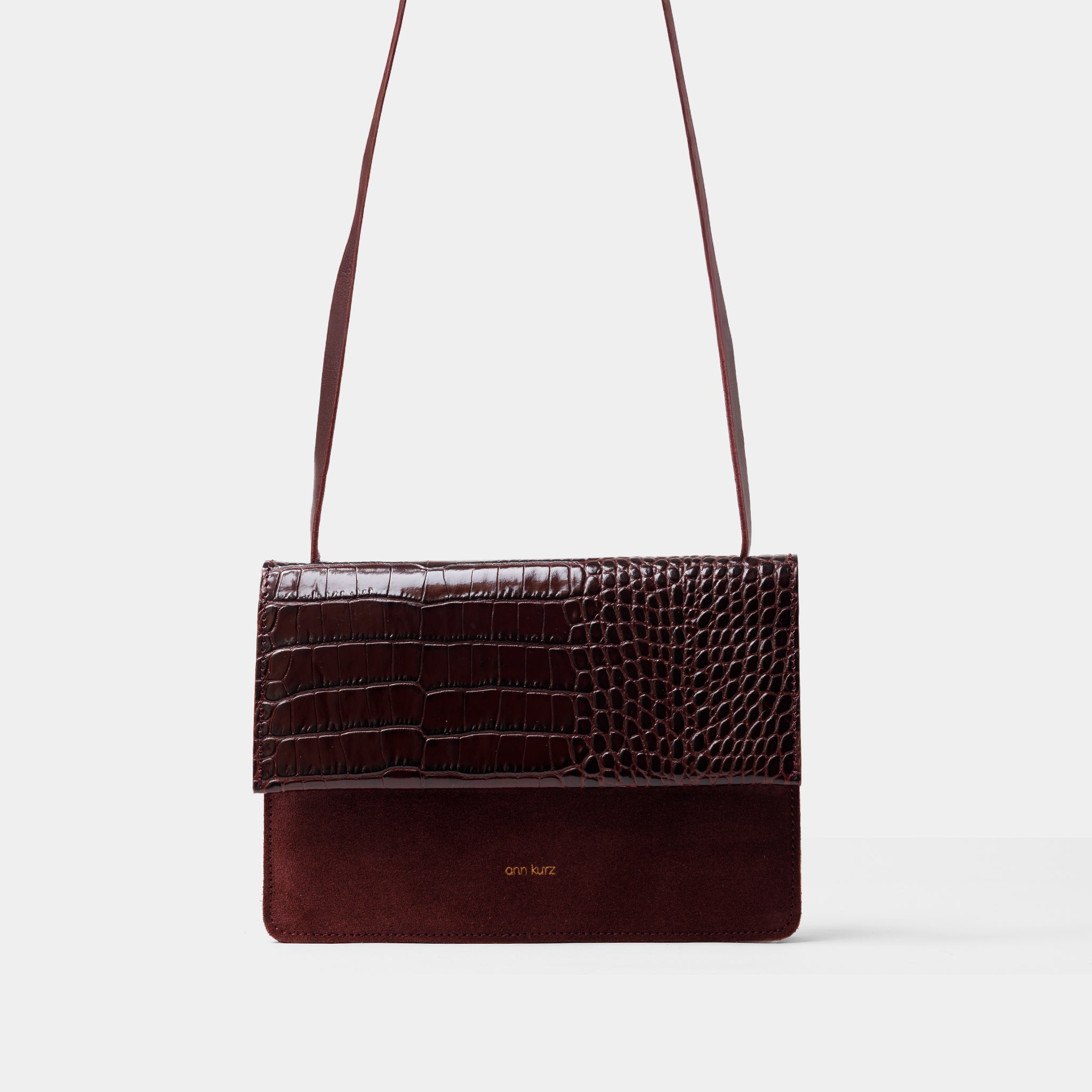 Phone Bag Medium - Mix Croco Burgundy - ann kurz
