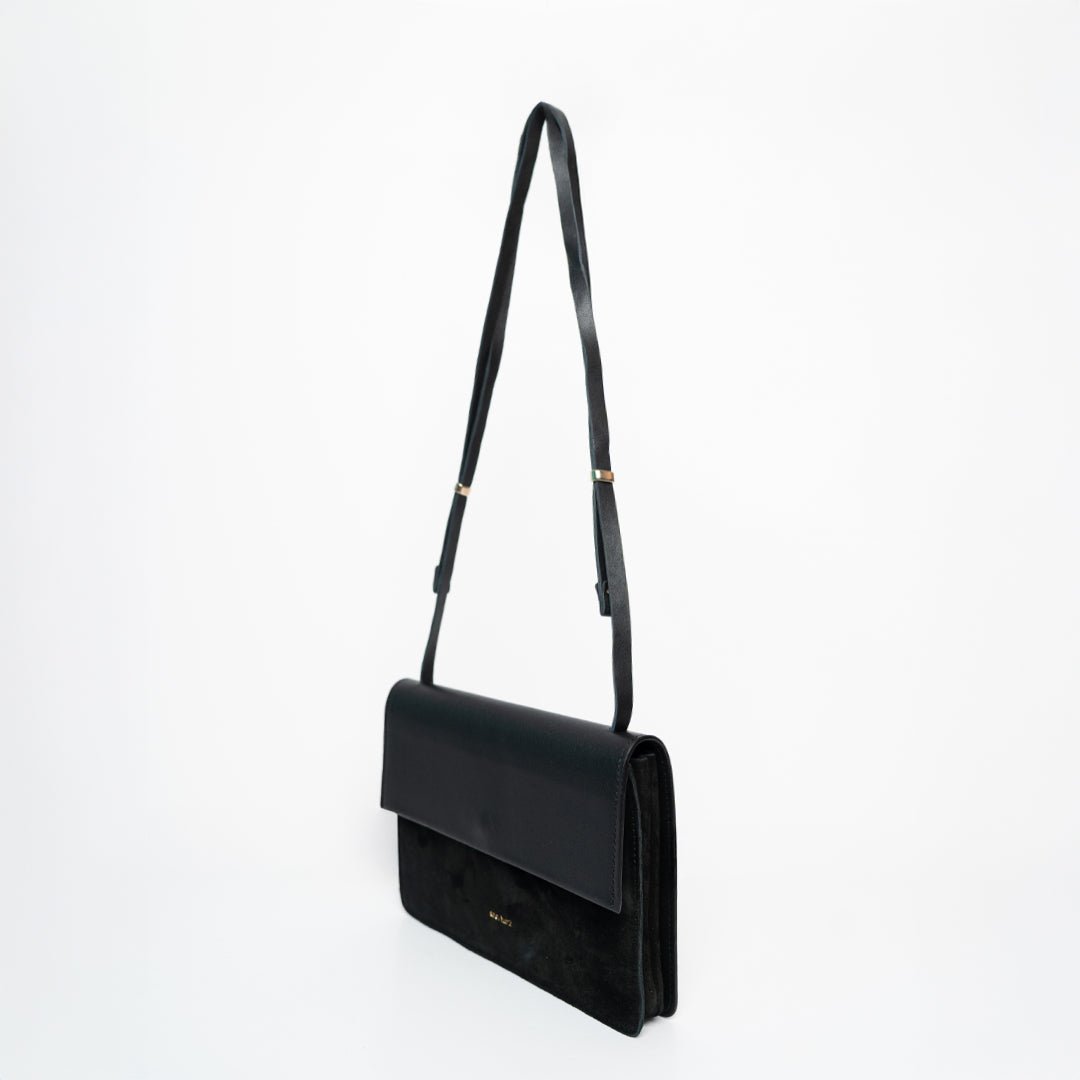 Phone Bag Medium - Nappa Suede Mix Black - ann kurz