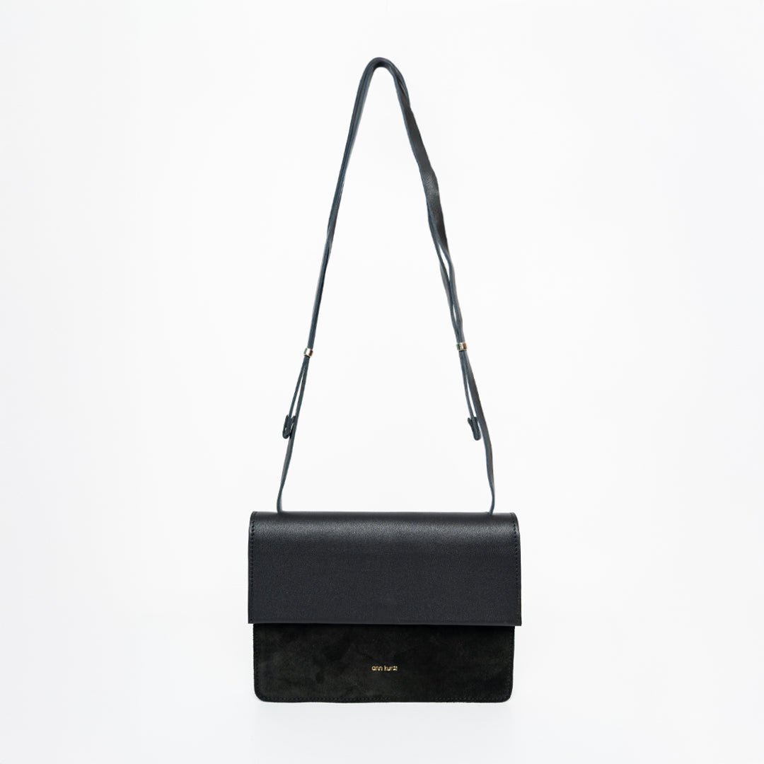 Phone Bag Medium - Nappa Suede Mix Black - ann kurz