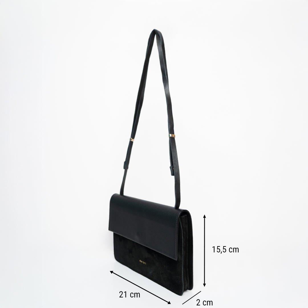 Phone Bag Medium - Nappa Suede Mix Black - ann kurz