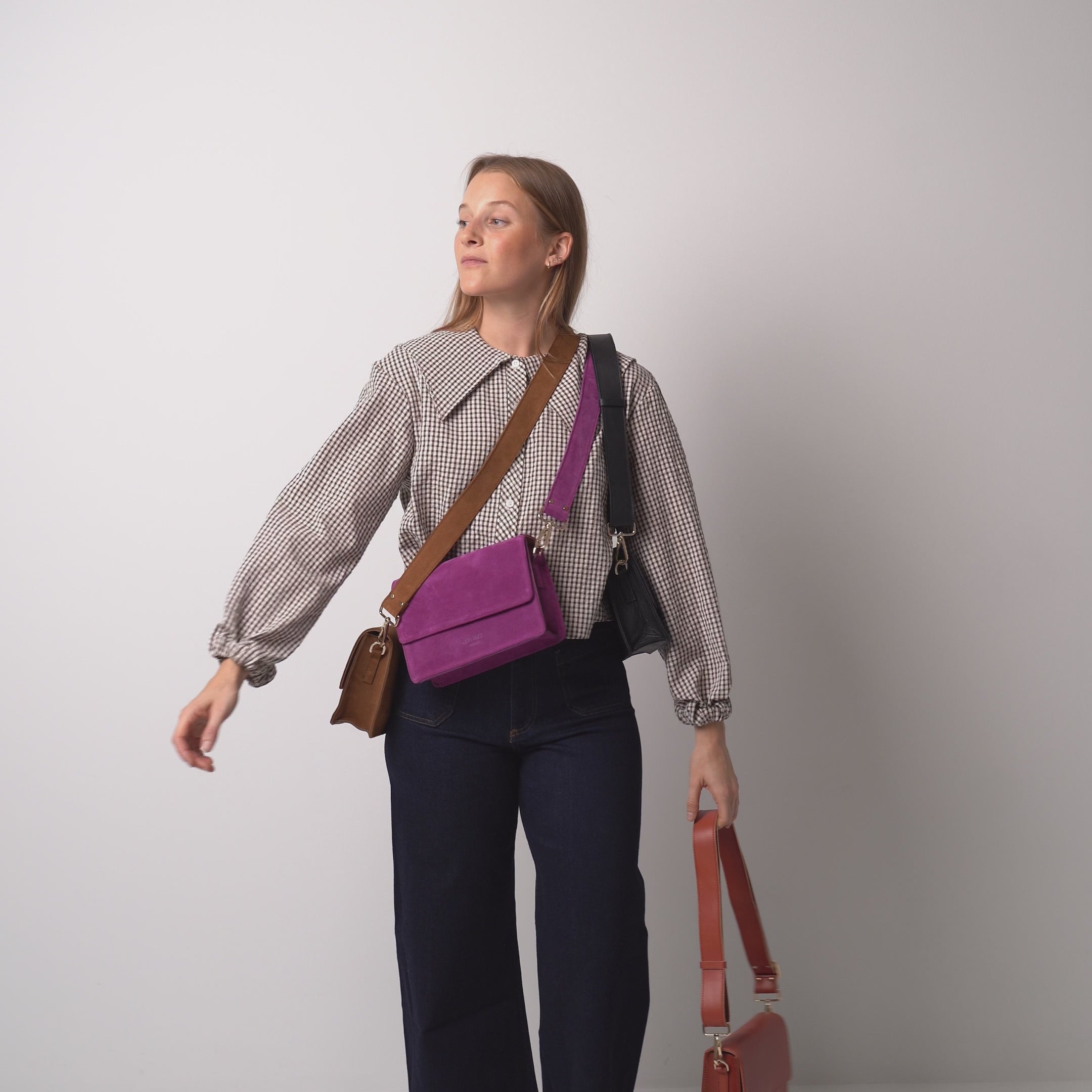 The Perfect Square Crossbody Bag – Kroko-Print Bordeaux