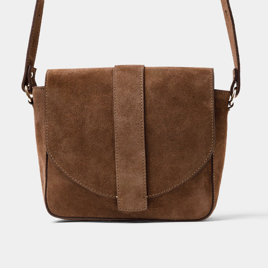 Satchel Crossbody - Suede Fango - ann kurz