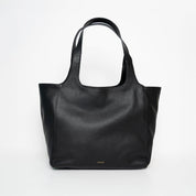 Shoulder Shopper - Grained Black Leather - ann kurz