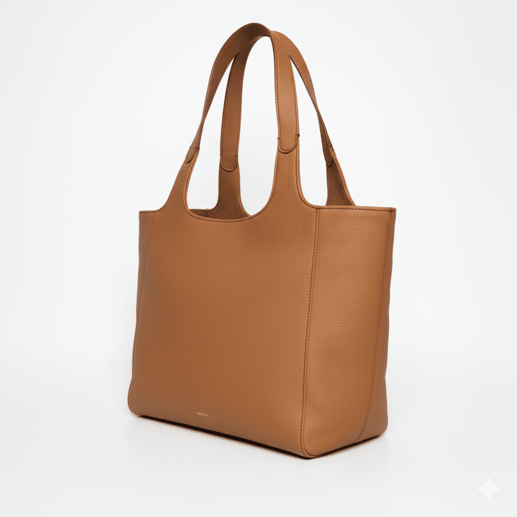 Shoulder Shopper - Grained Camel Leather - ann kurz