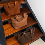 Shoulder Shopper - Grained Camel Leather - ann kurz