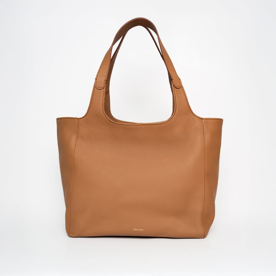 Shoulder Shopper - Grained Camel Leather - ann kurz