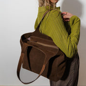 Shoulder Shopper - Suede Caramelo - ann kurz