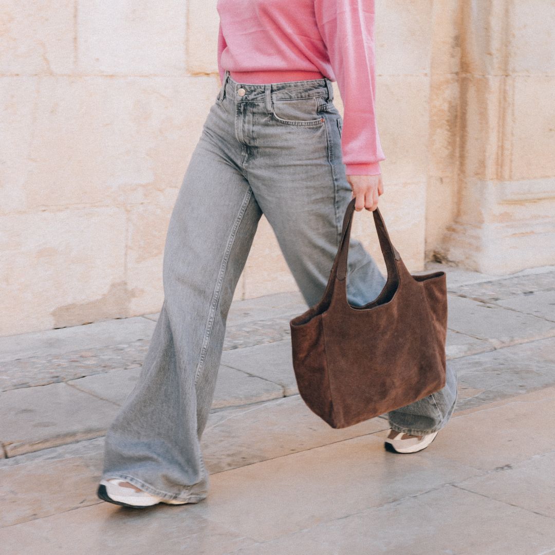 Shoulder Shopper - Suede Fango - ann kurz