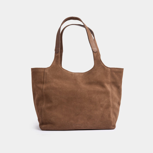 Shoulder Shopper - Suede Fango - ann kurz