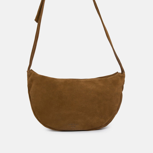 Soft Half Moon Shoulder Bag - Suede Corda - ann kurz