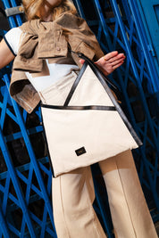 Split Shape Tote - Suede Mix Cuero - ann kurz