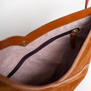 Split Shape Tote - Suede Mix Cuero - ann kurz