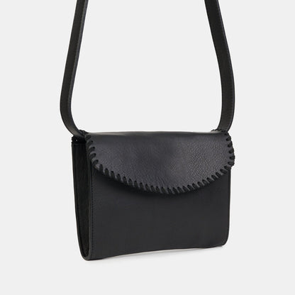 Square Shape Shoulder Bag / Fanny Pack - Nappa Black - ann kurz