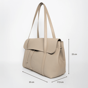 The Greatest Shopper - Grained Leather Beige - ann kurz
