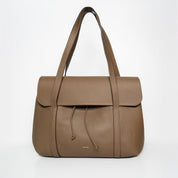 The Greatest Shopper - Grained Taupe Leather - ann kurz