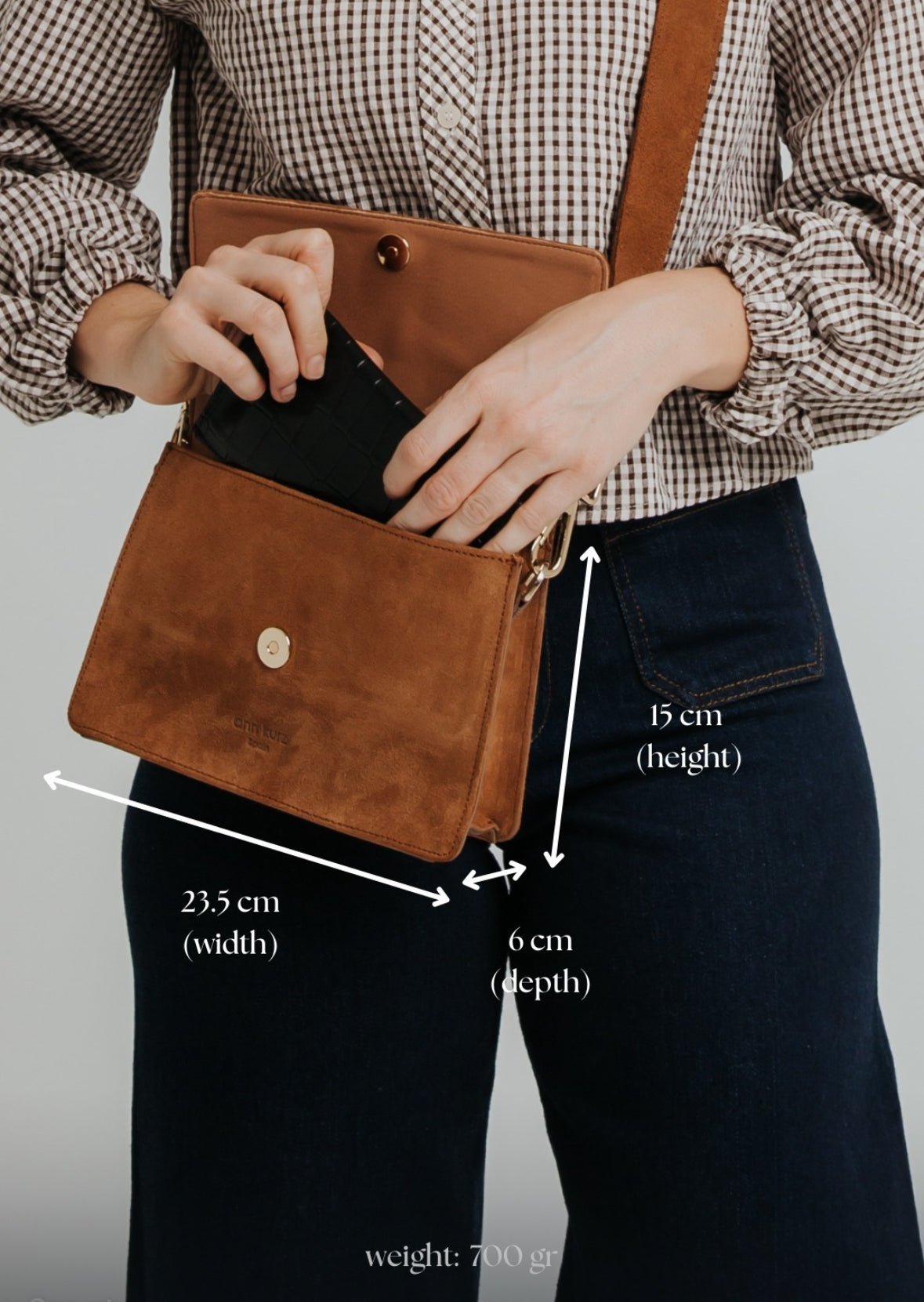 The Perfect Square Crossbody Bag - Croco Print Black - ann kurz