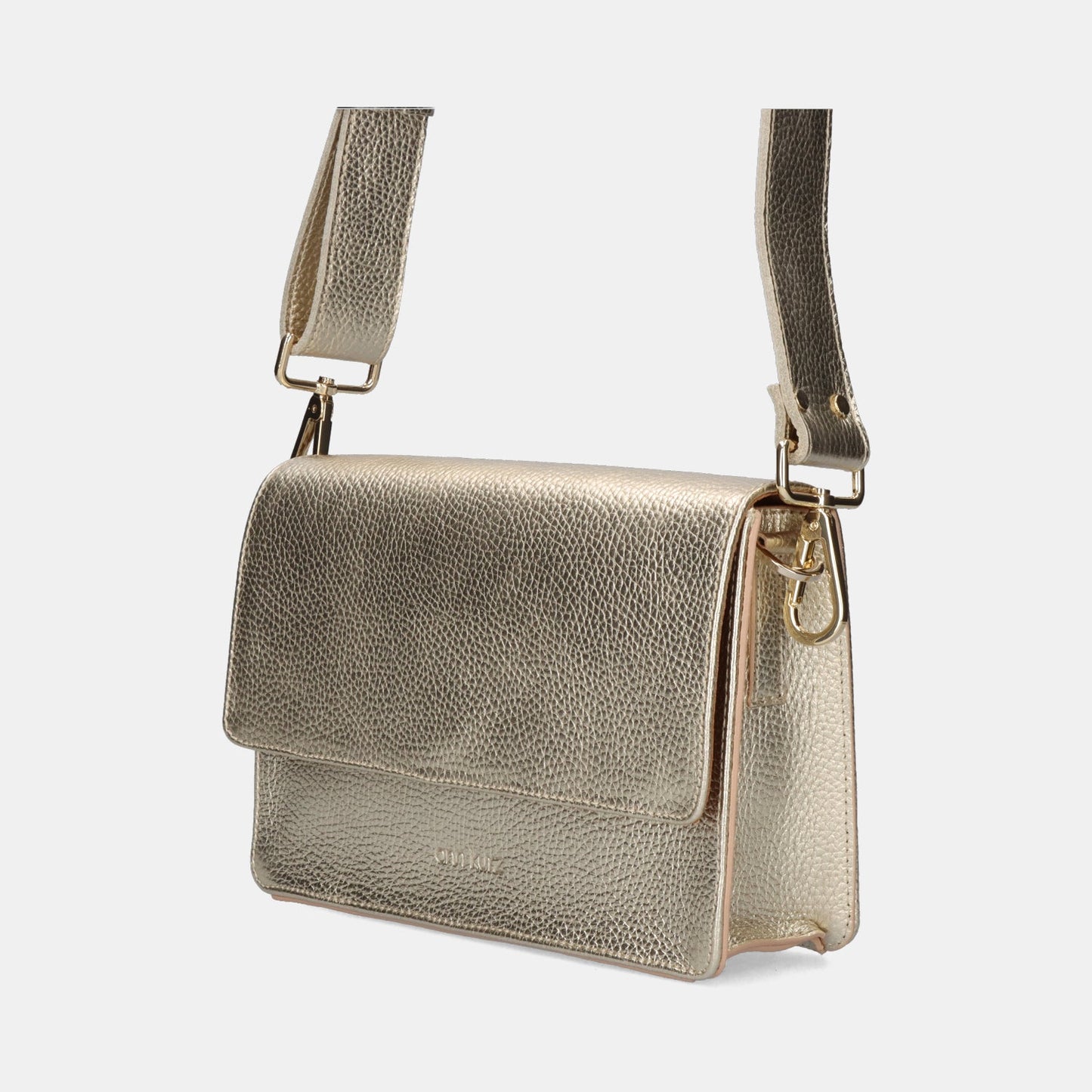 The Perfect Square Crossbody Bag - Metallic Champagne - ann kurz