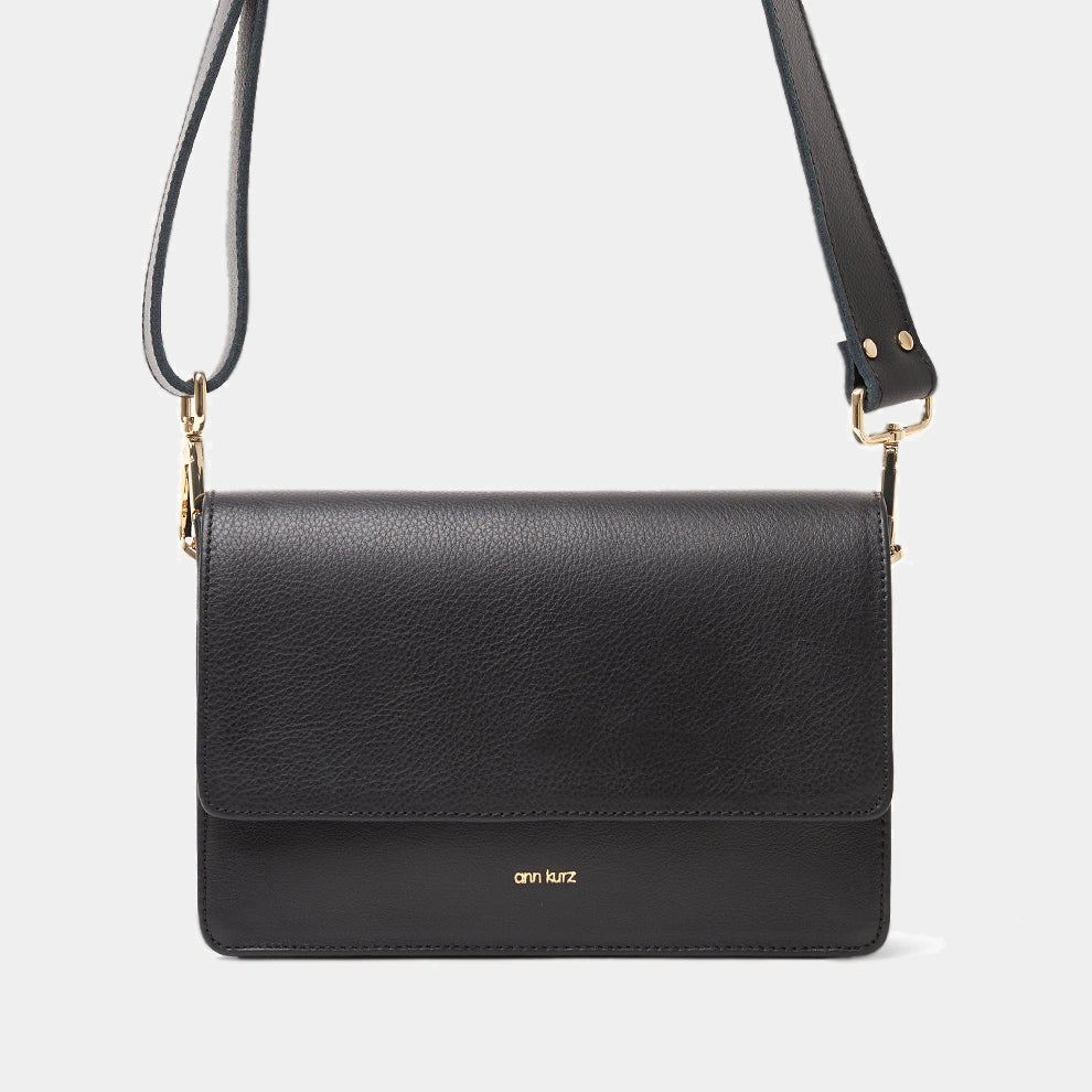 The Perfect Square Crossbody Bag - Nappa Black - ann kurz