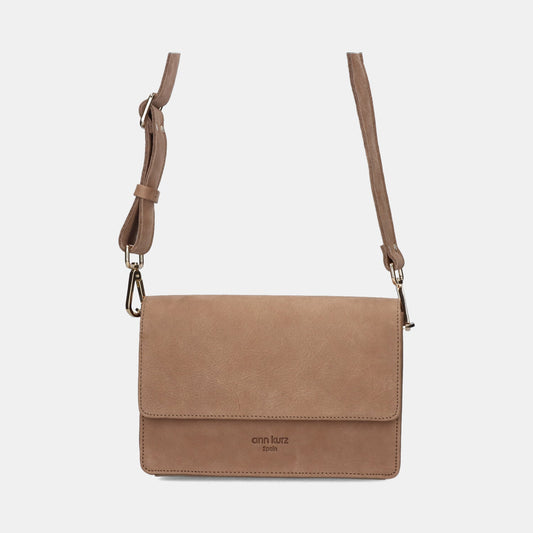 The Perfect Square Crossbody Bag - Nubuck Taupe - ann kurz