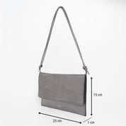 Thin Clutch - Metallic Dark Silver - ann kurz
