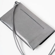 Thin Clutch - Metallic Dark Silver - ann kurz
