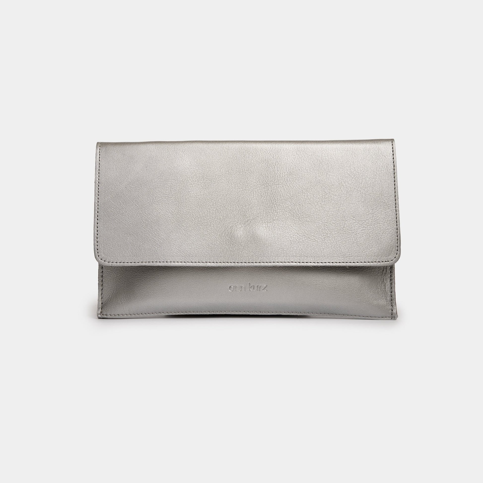 Thin Clutch - Metallic Silver - ann kurz