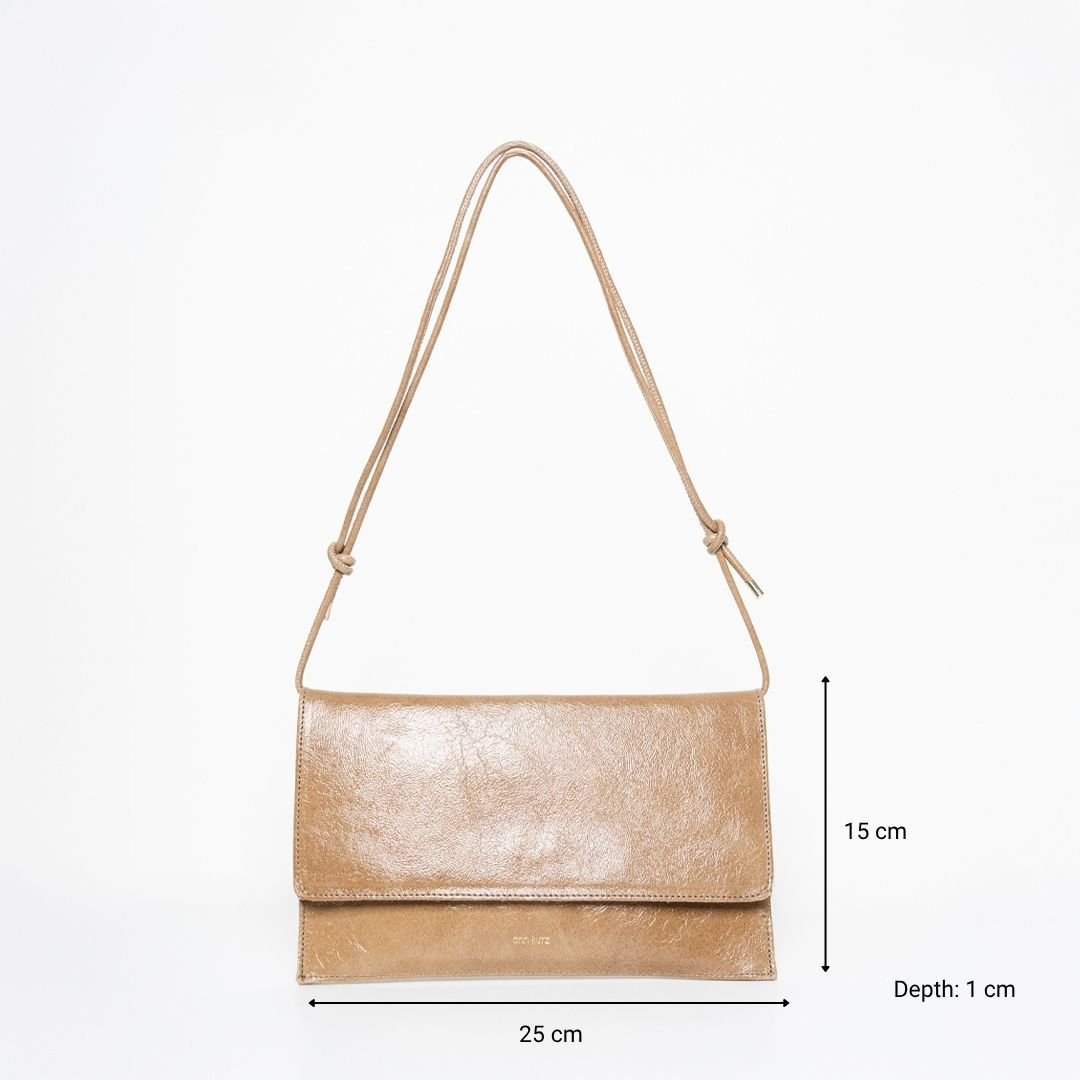 Thin Clutch - Patent Taupe - ann kurz