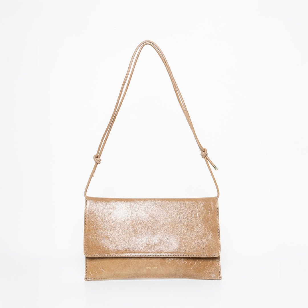 Thin Clutch - Patent Taupe - ann kurz