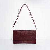 Thin Clutch - Shiny Nappa Burgundy - ann kurz