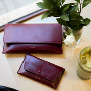 Thin Clutch - Shiny Nappa Burgundy - ann kurz