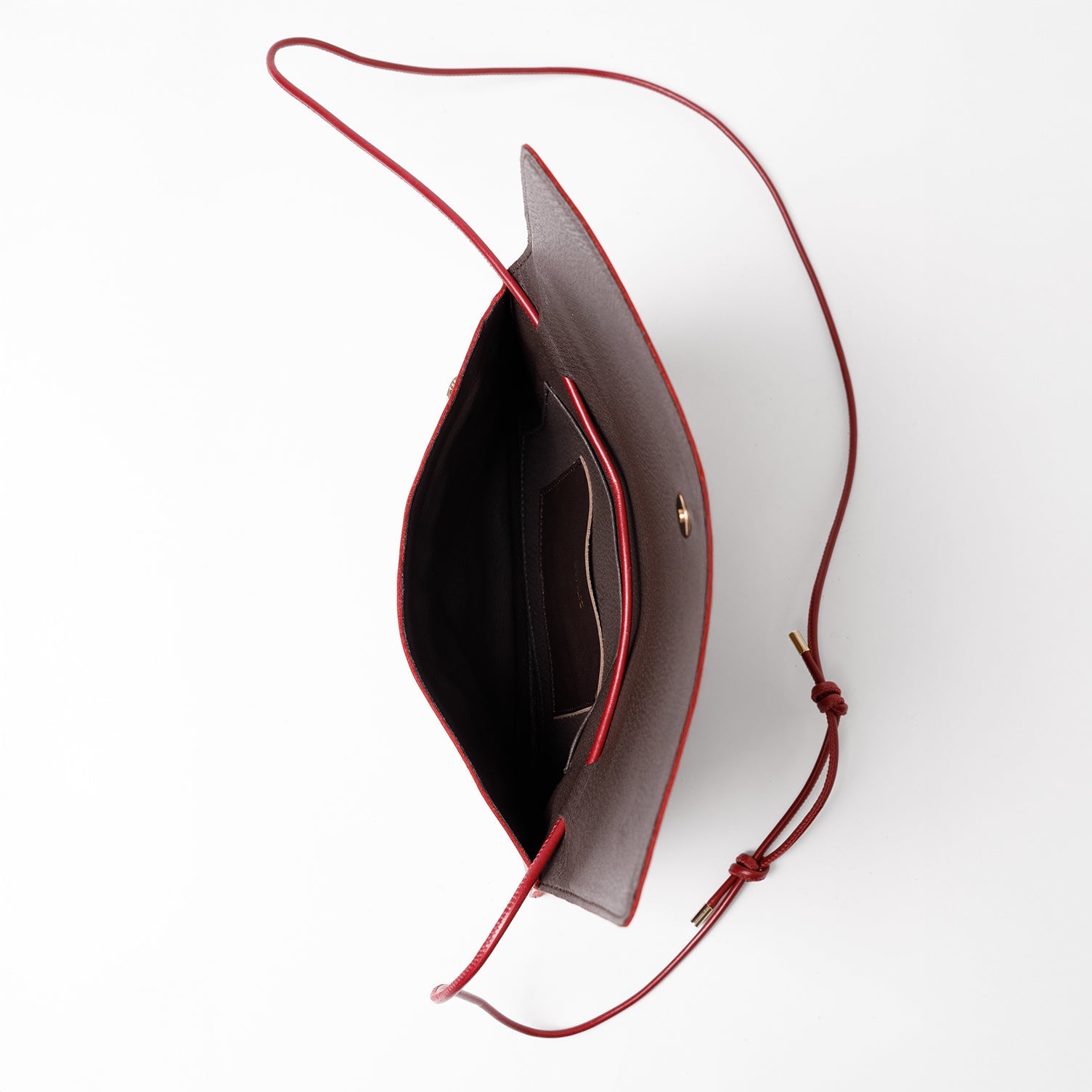 Thin Clutch - Shiny Nappa Burgundy - ann kurz