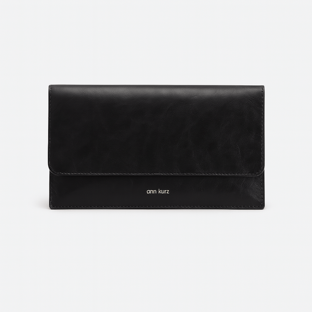 Thin Clutch - Shiny Nappa Navy - ann kurz