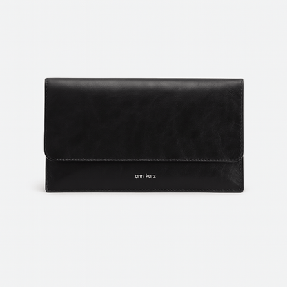Thin Clutch - Shiny Nappa Navy - ann kurz