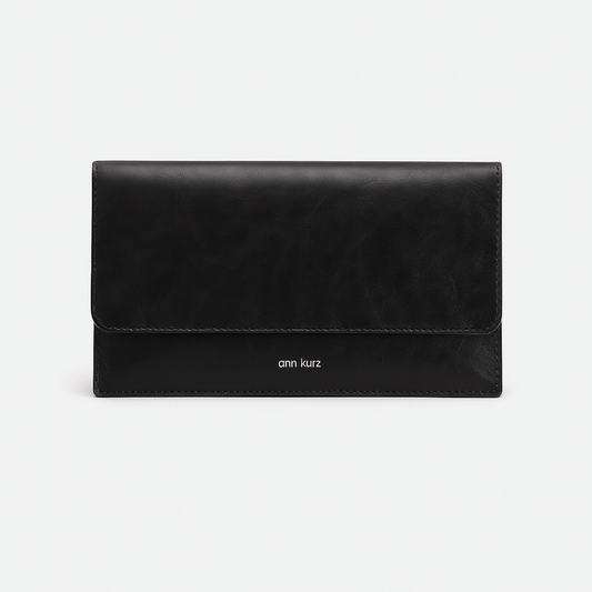 Thin Clutch - Shiny Nappa Navy - ann kurz