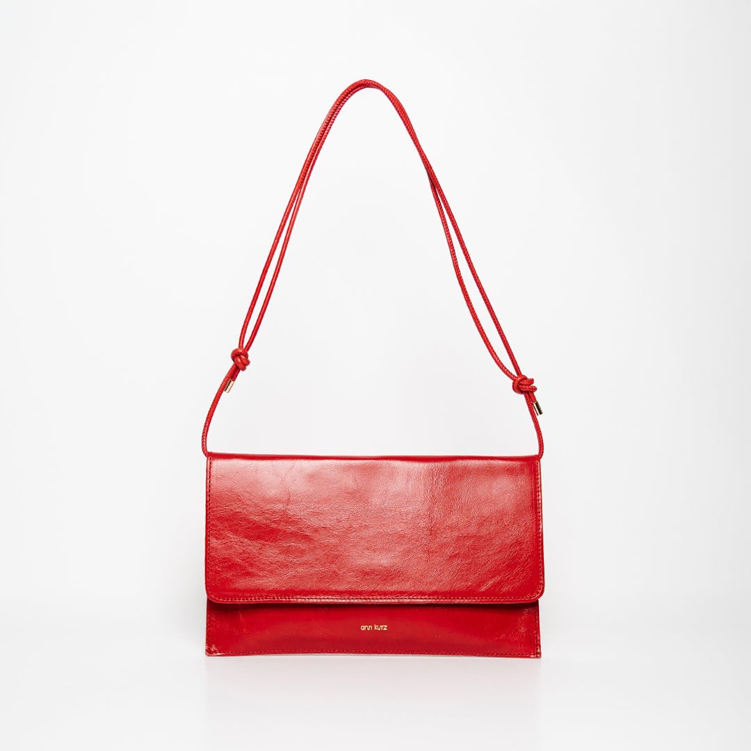 Thin Clutch - Shiny Nappa Rosso - ann kurz