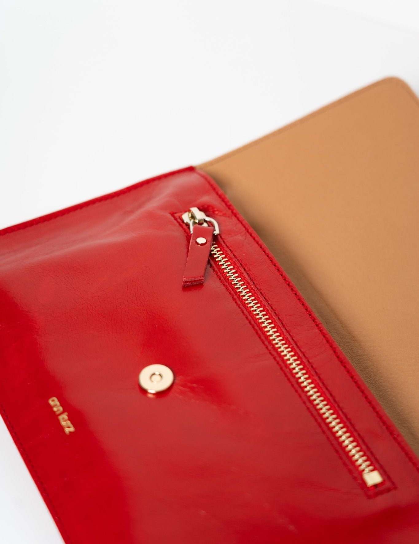 Thin Clutch - Shiny Nappa Rosso - ann kurz