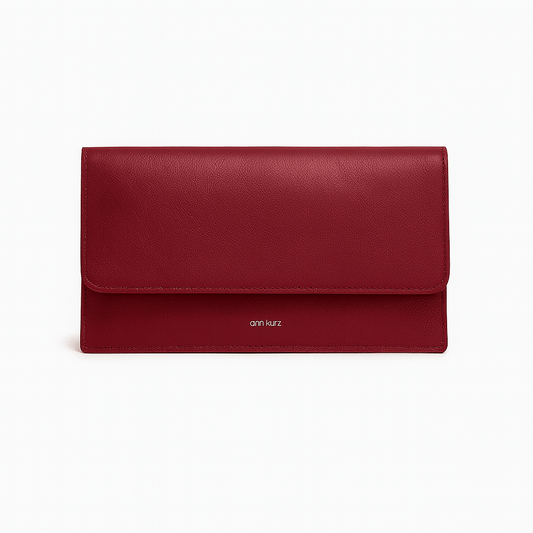 Thin Clutch - Shiny Nappa Wine - ann kurz