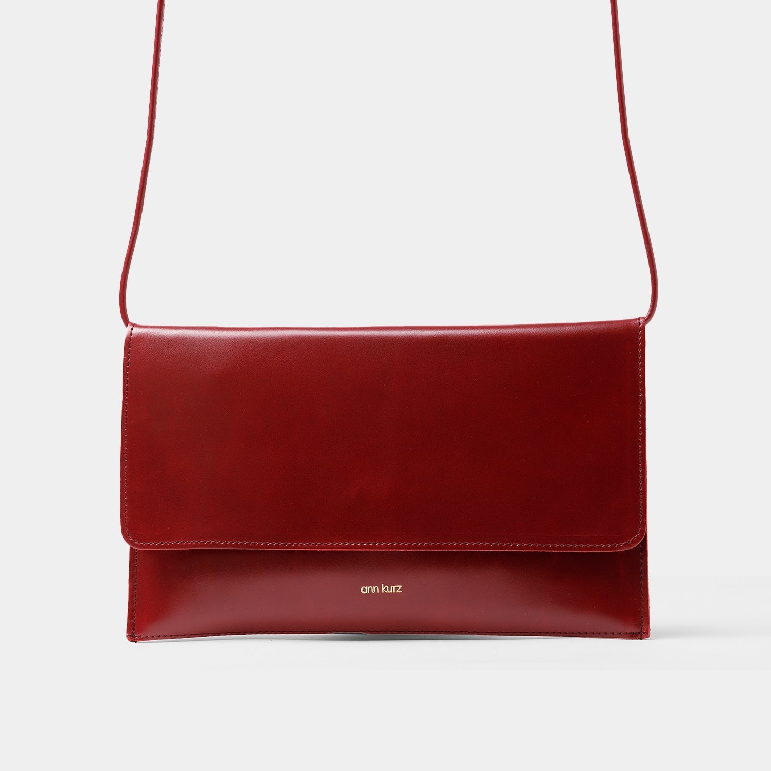 Thin Clutch - Shiny Nappa Wine - ann kurz