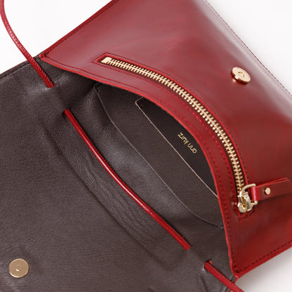 Thin Clutch - Shiny Nappa Wine - ann kurz