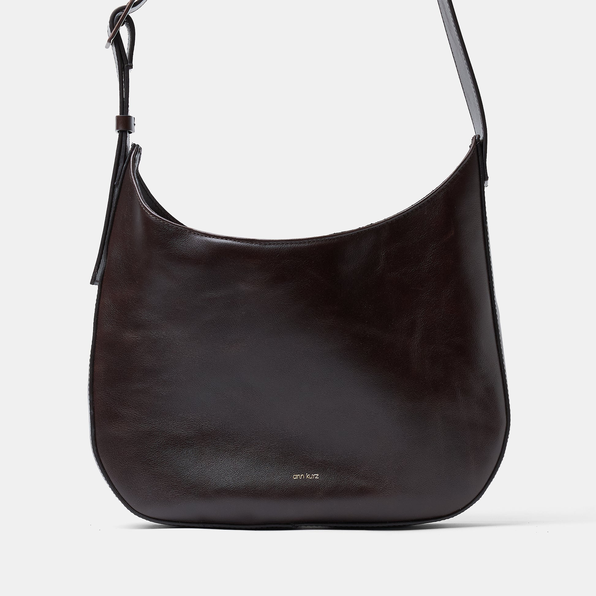 Versatile Hobo - Shiny Leather Moka - ann kurz